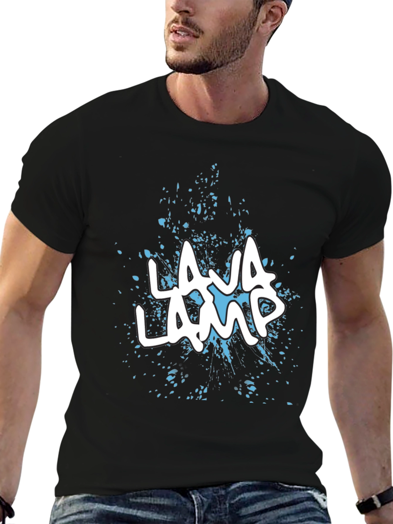 Lava Lamp Graphic Print Black T-Shirt