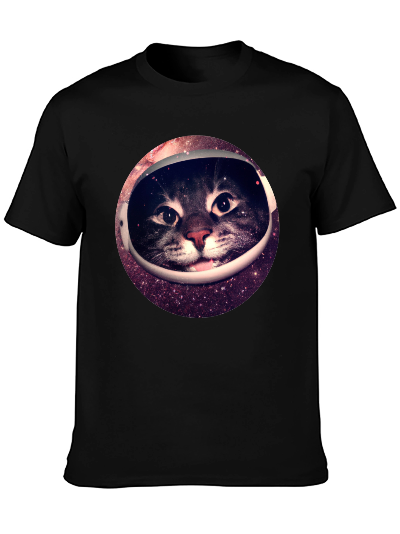 Space Cat Black T-Shirt