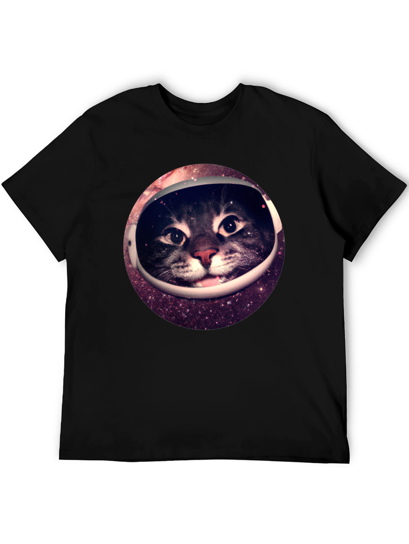 Space Cat Black T-Shirt