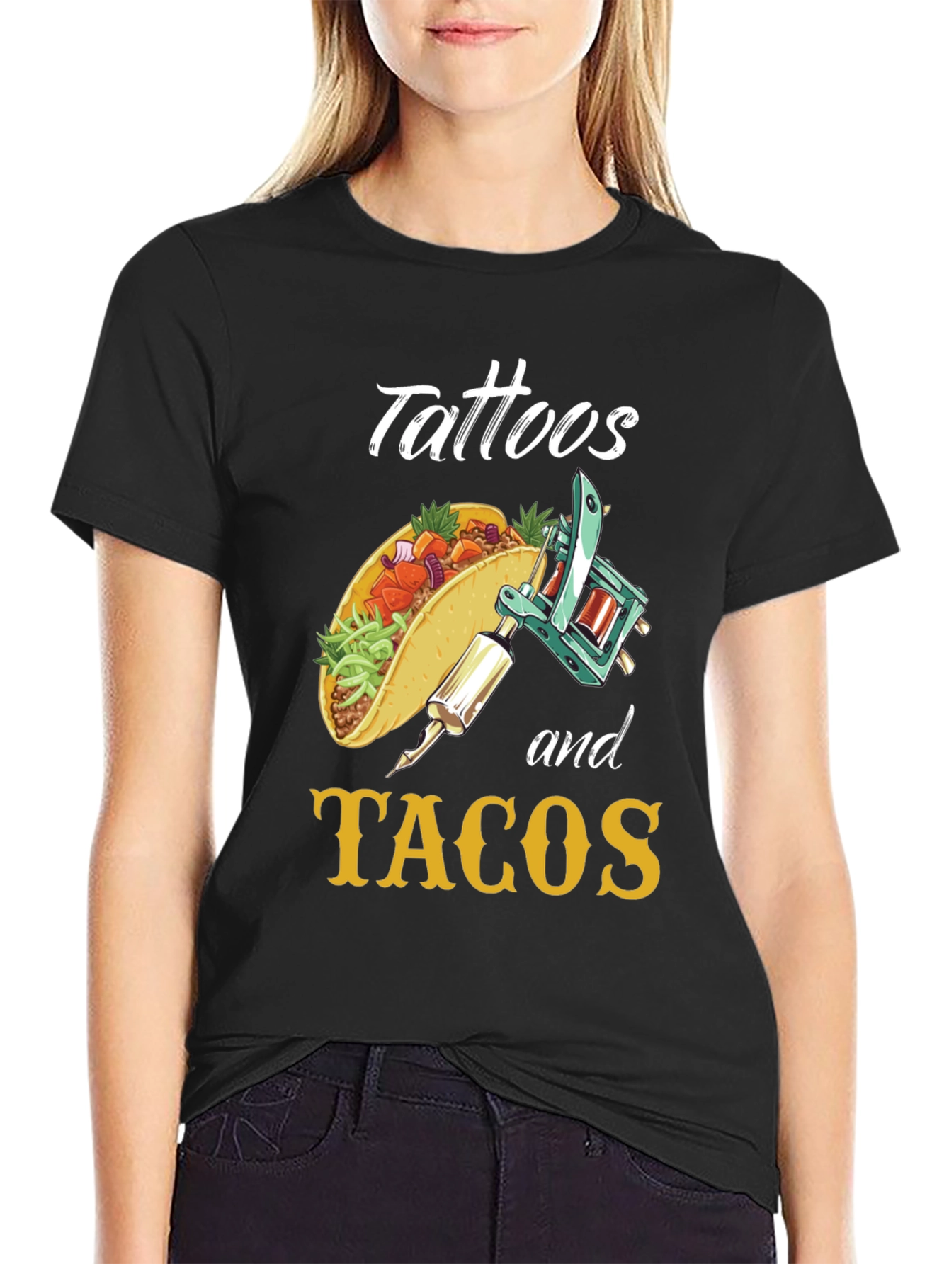 Tattoos and Tacos Funny Graphic Tee