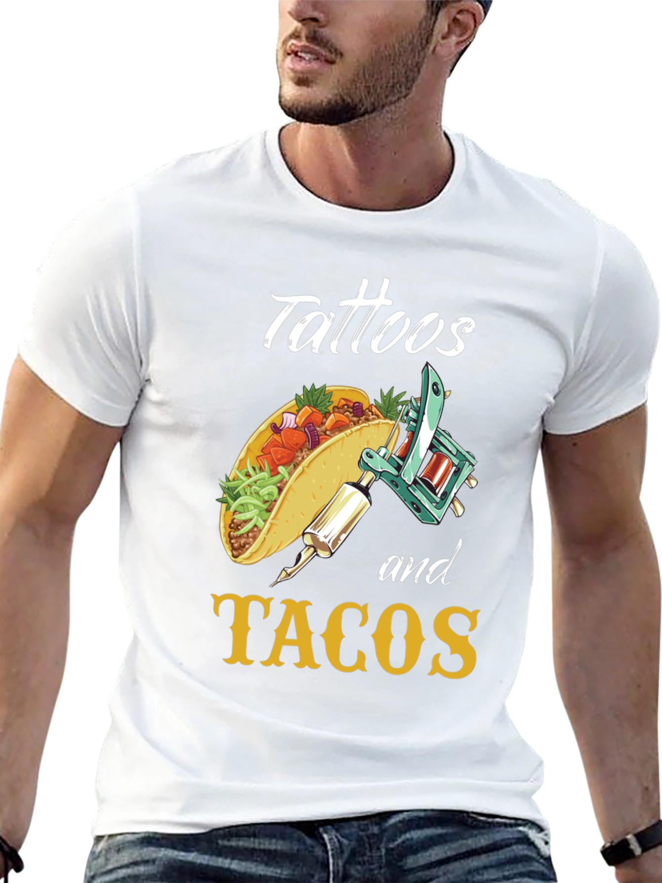 Tattoos and Tacos Funny Graphic Tee