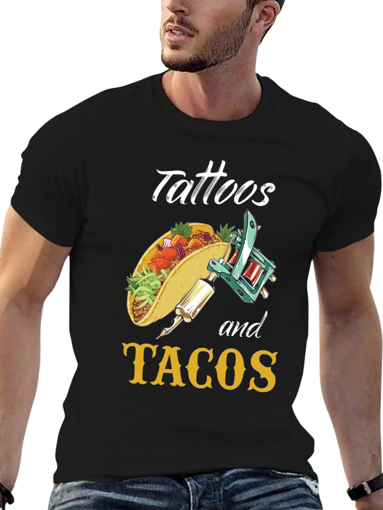 Tattoos and Tacos Funny Graphic Tee
