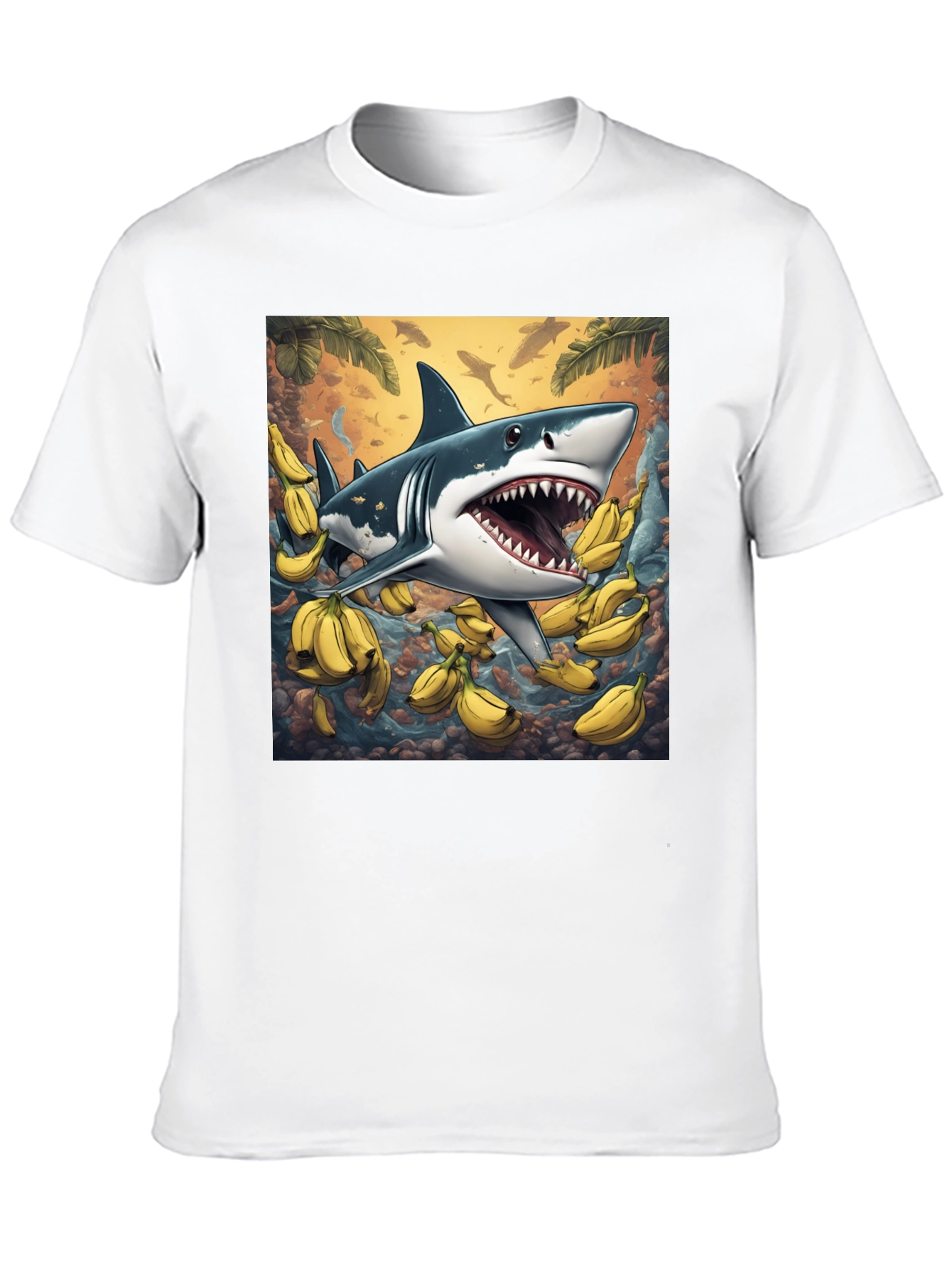 Banana Shark Graphic Tee - Mens Black T-Shirt