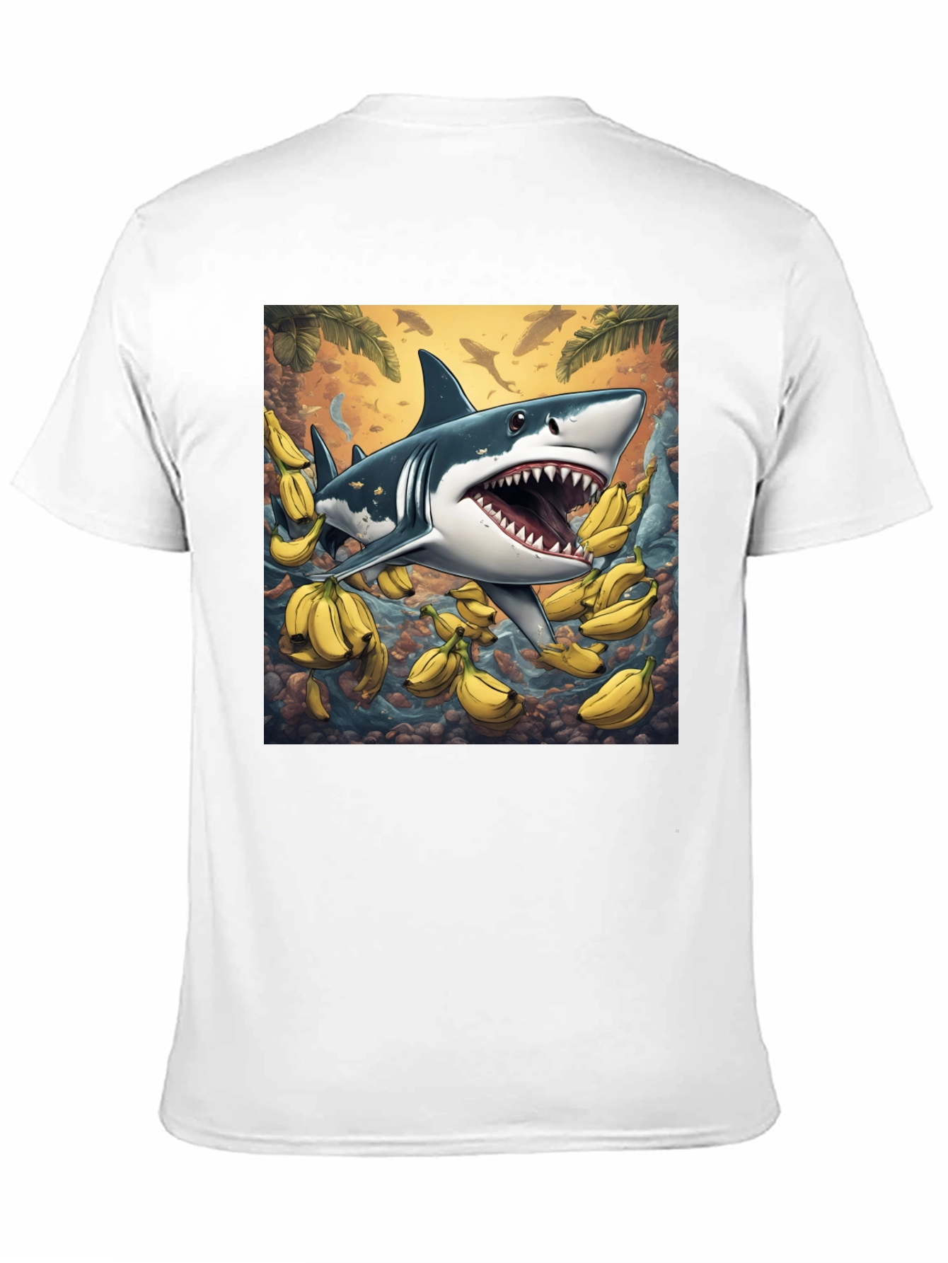 Banana Shark Graphic Tee - Mens Black T-Shirt