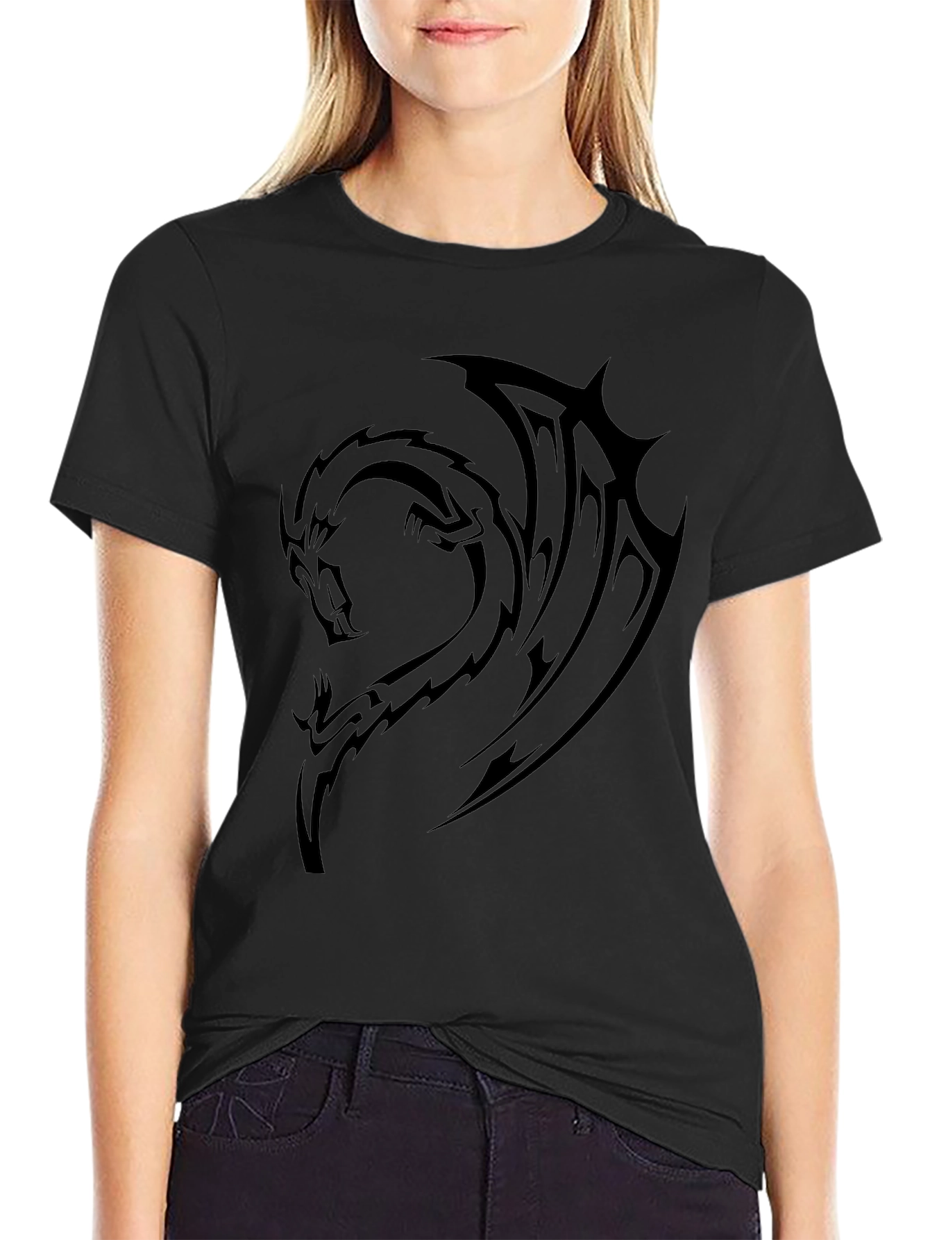 Mens Black Dragon Graphic T-Shirt