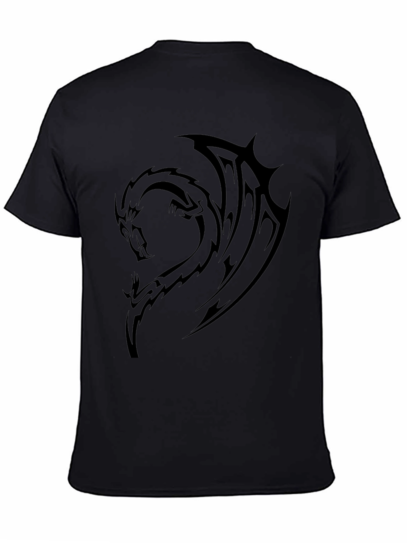 Mens Black Dragon Graphic T-Shirt