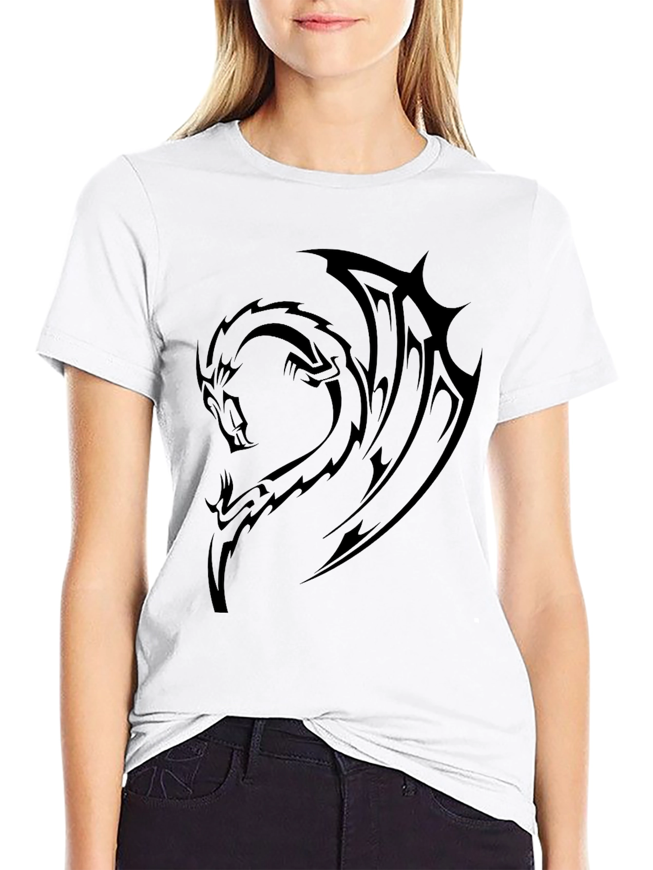 Mens Black Dragon Graphic T-Shirt