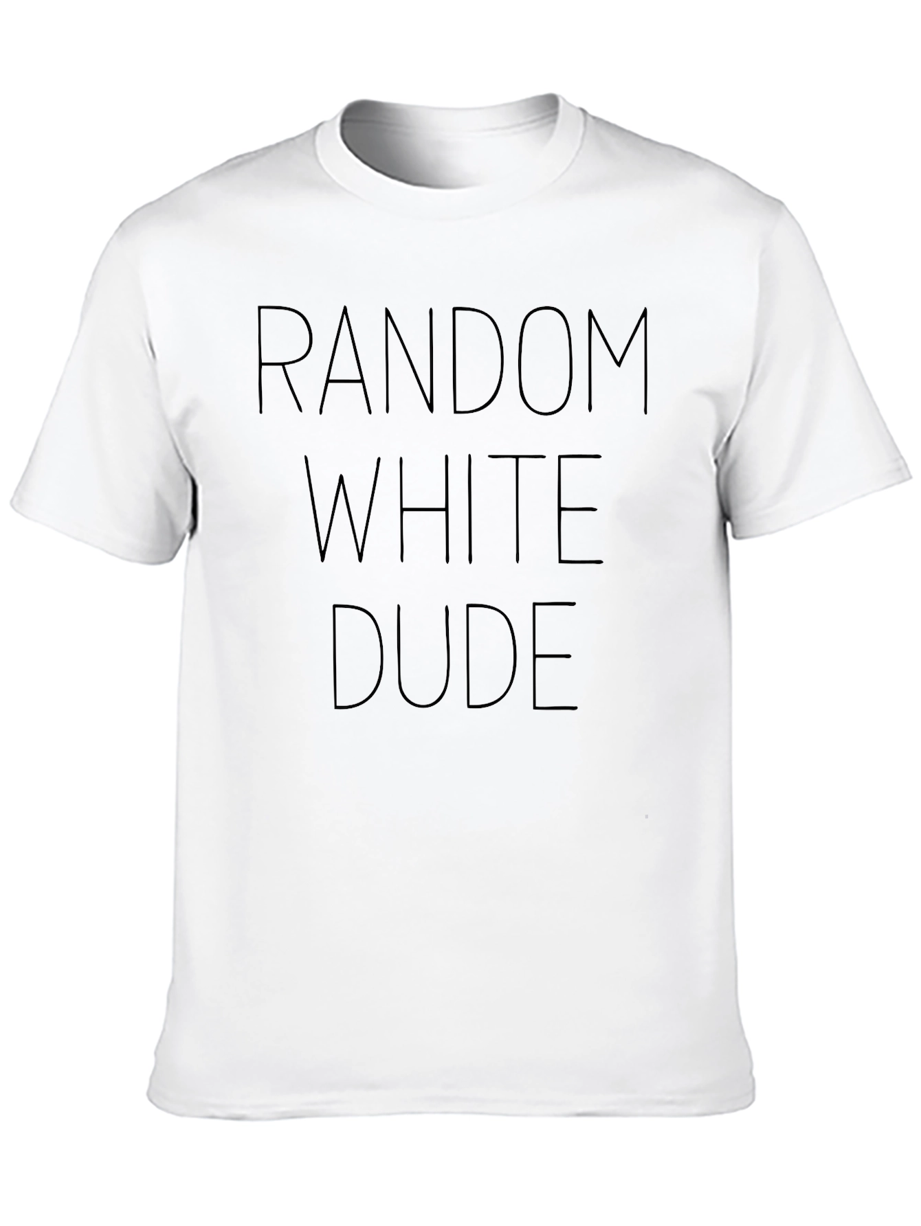 Random White Dude Black T-Shirt Novelty Funny Casual