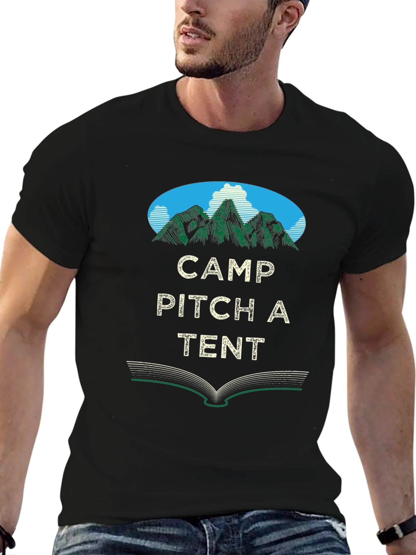 Camp Pitch a Tent Graphic Tee - Adventure Awaits!