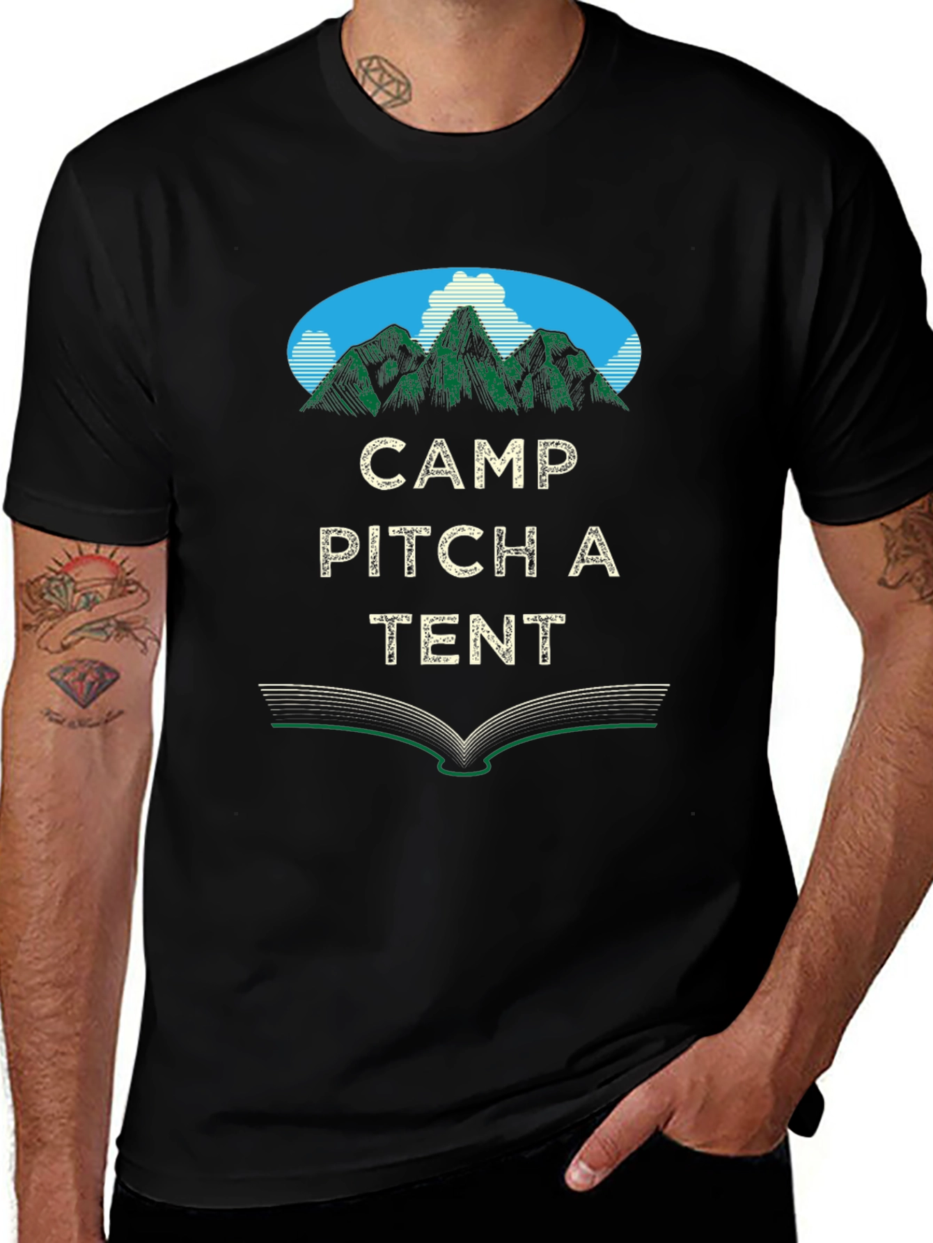 Camp Pitch a Tent Graphic Tee - Adventure Awaits!