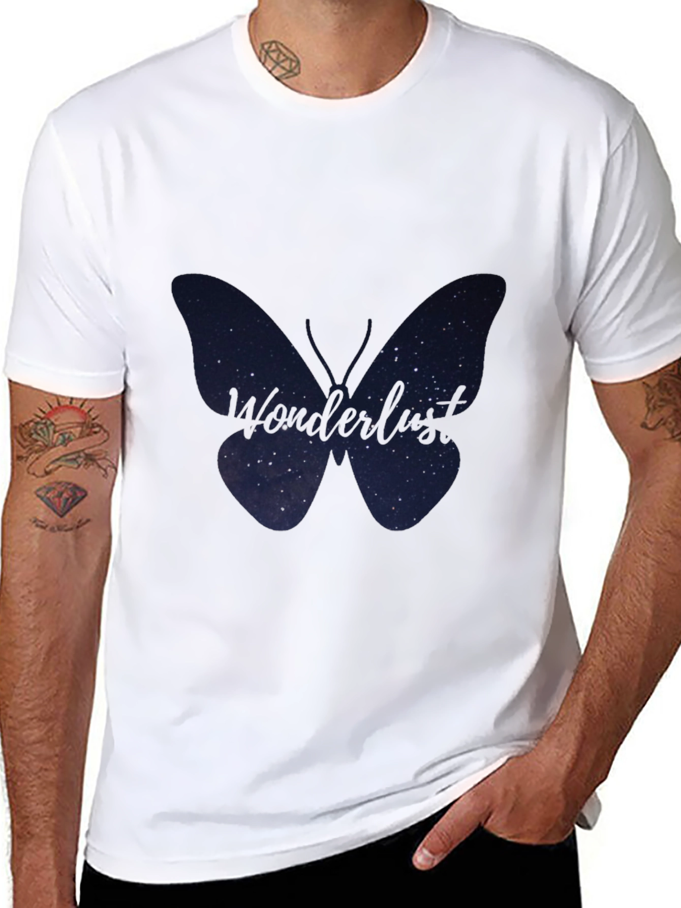 Wonderlust Butterfly Graphic Tee - Soft Black Cotton