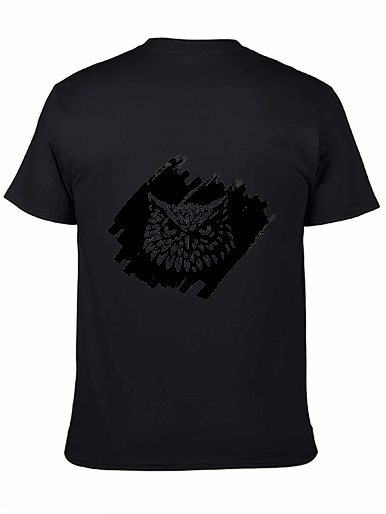 Mens Black Owl Graphic Tee - Stylish Comfort