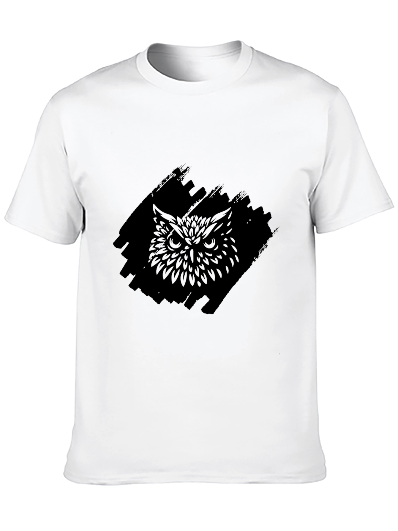 Mens Black Owl Graphic Tee - Stylish Comfort