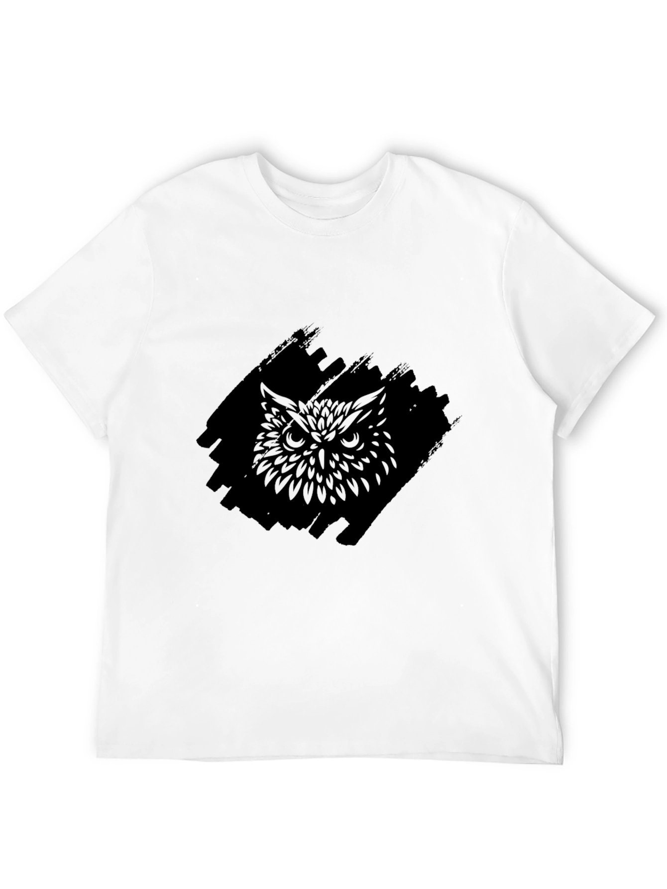 Mens Black Owl Graphic Tee - Stylish Comfort