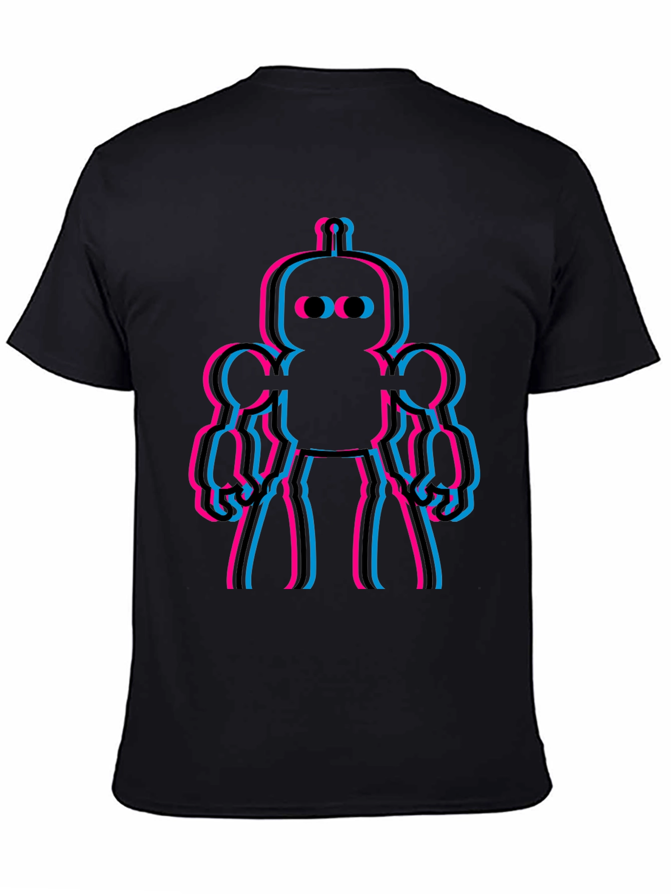 Retro Robot Glitch Mens Graphic Tee
