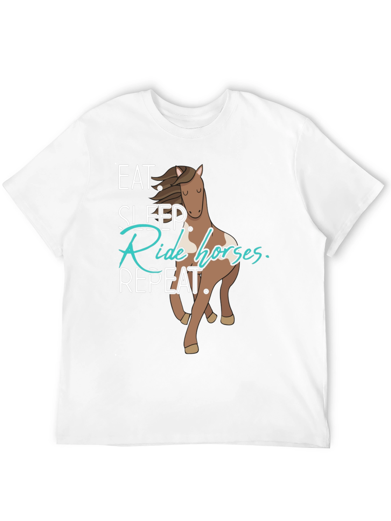 Eat Sleep Ride Horses Repeat Black T-Shirt