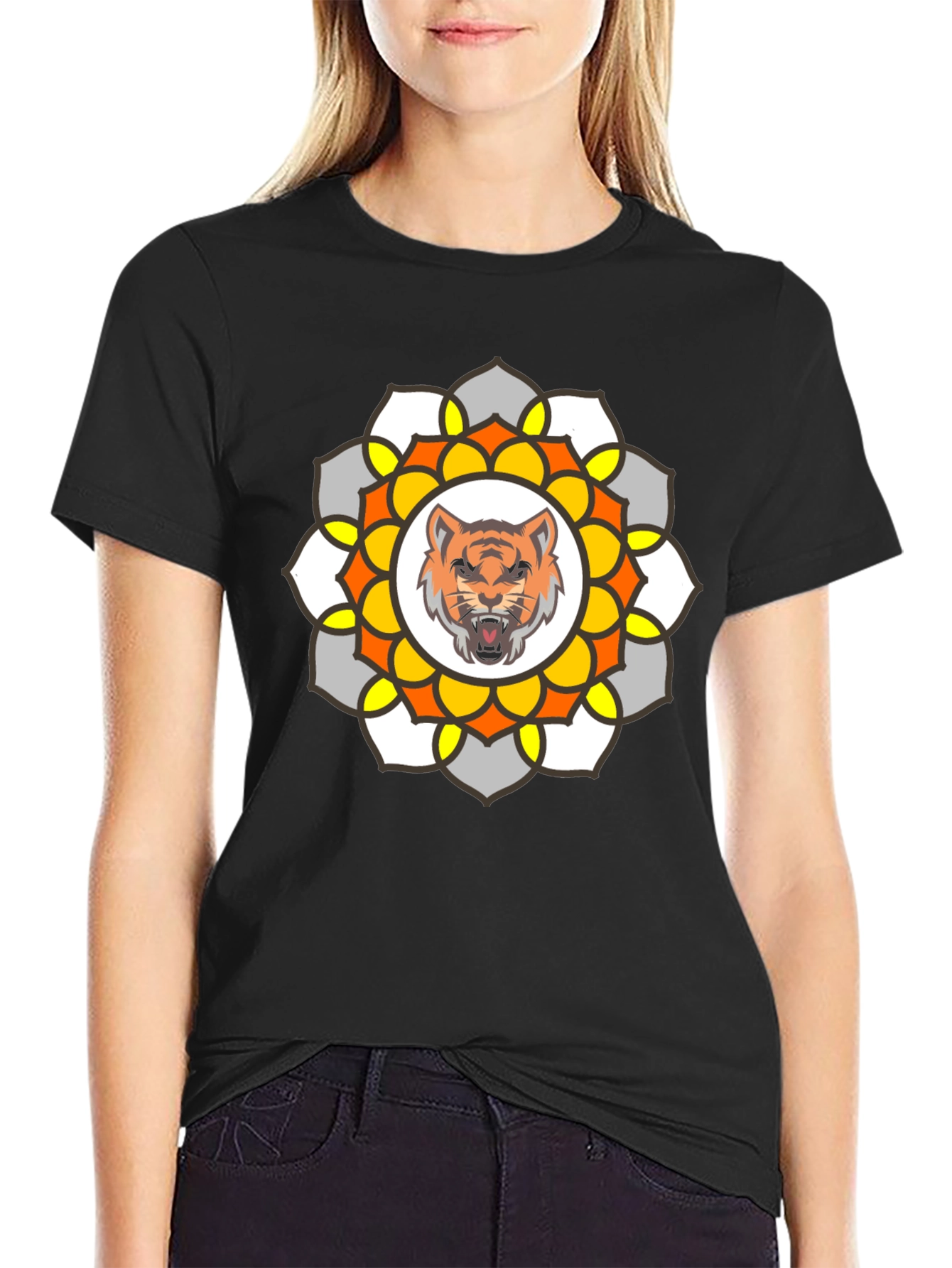 Tiger Mandala Graphic T-Shirt