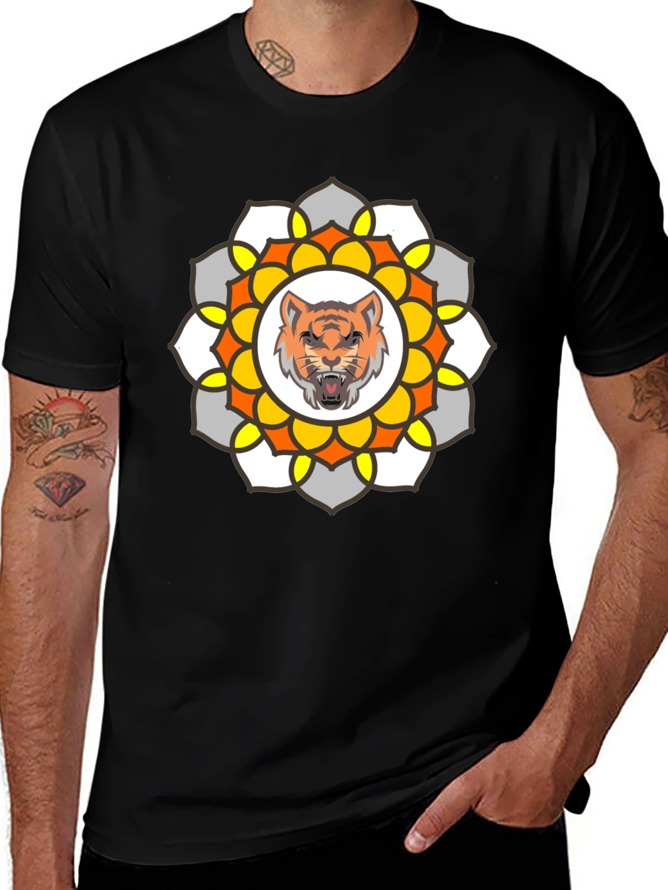 Tiger Mandala Graphic T-Shirt