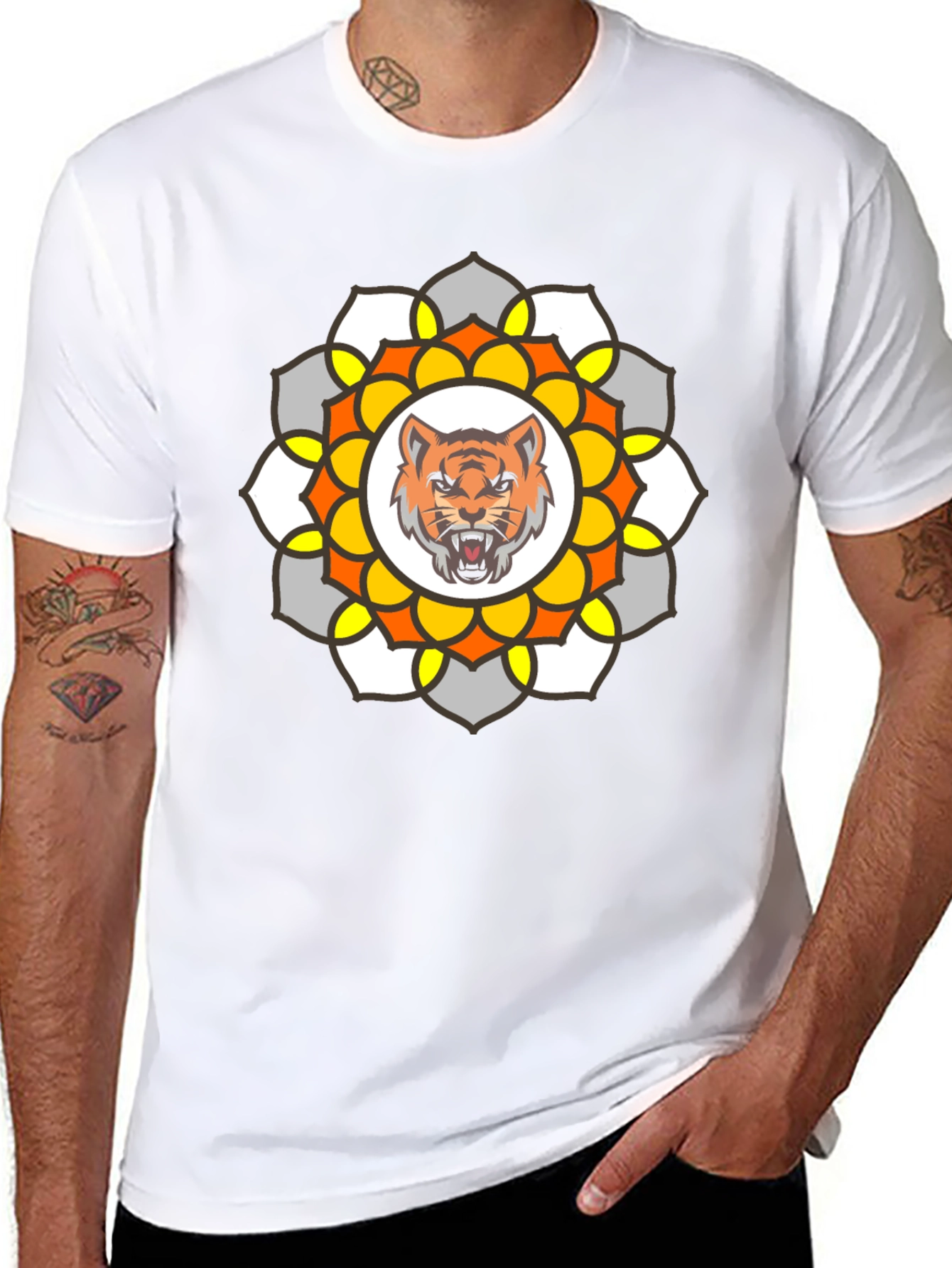 Tiger Mandala Graphic T-Shirt