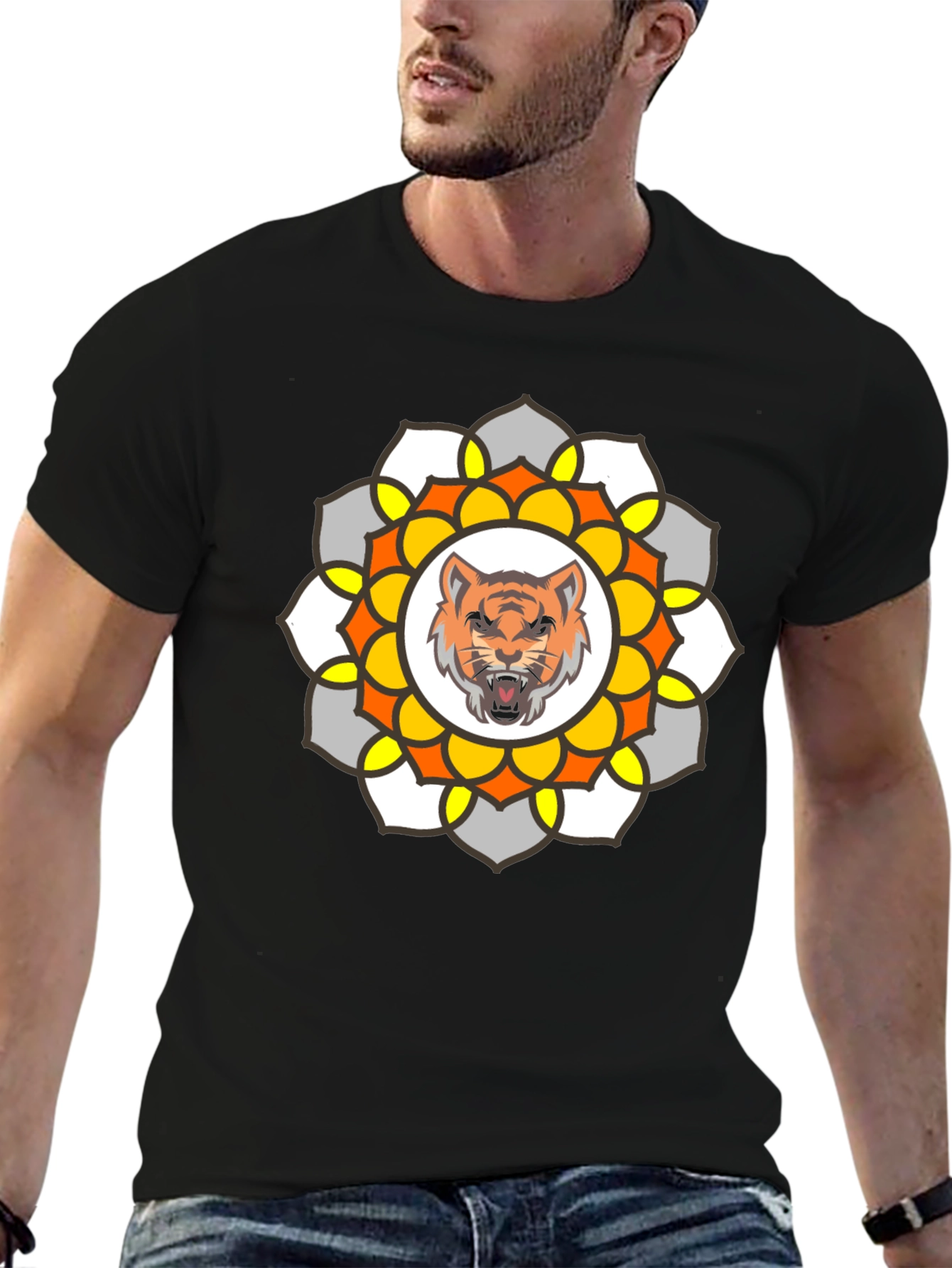 Tiger Mandala Graphic T-Shirt