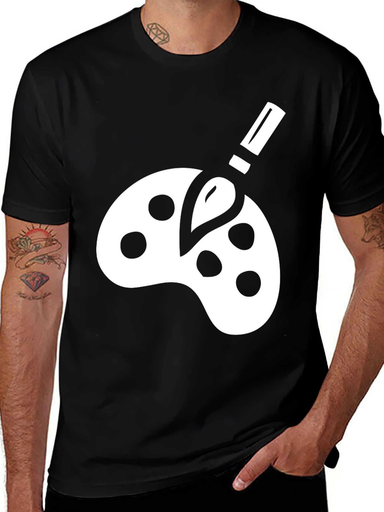 Artist Palette Graphic Tee - Black Cotton Comfort