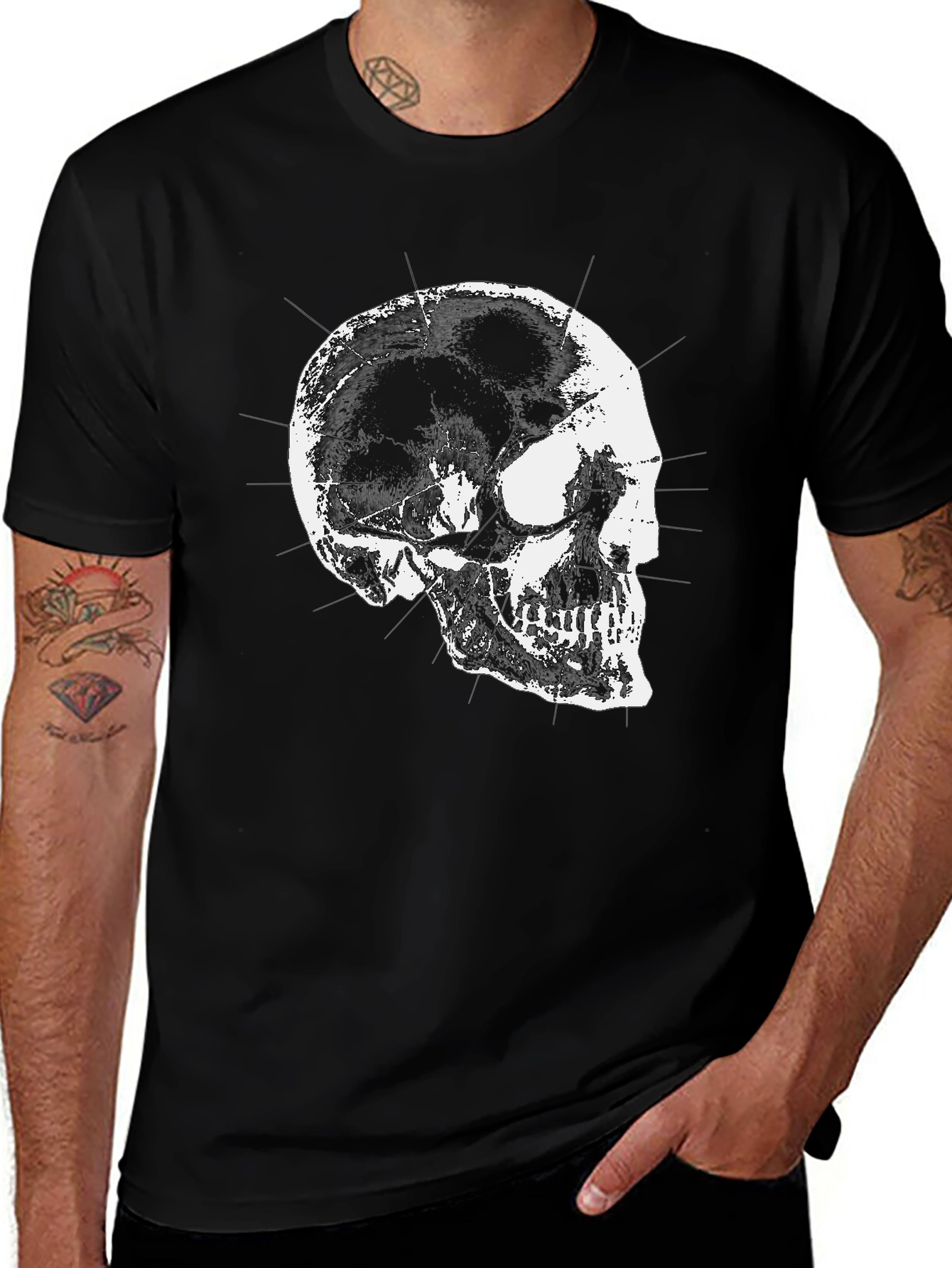 Skull Graphic T-Shirt - Black