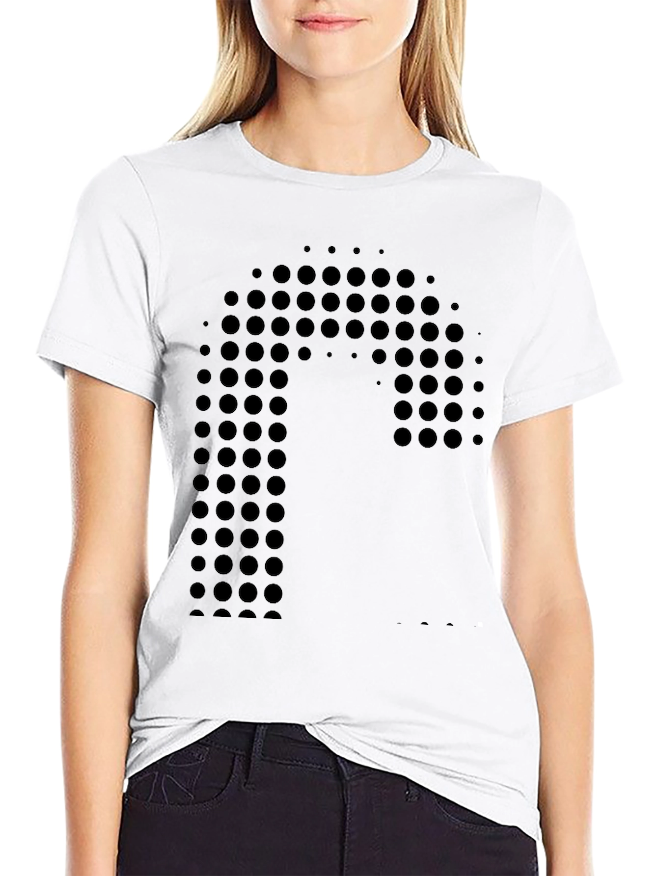 Modern Dot Design Black T-Shirt