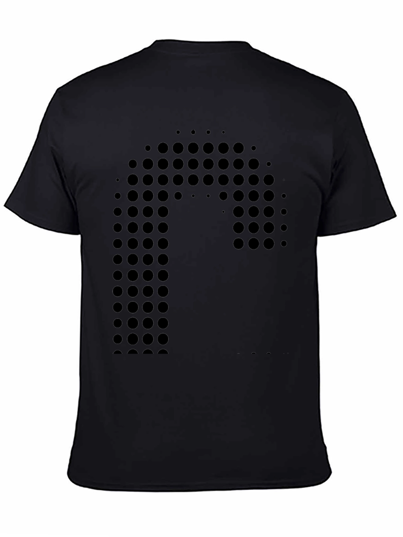 Modern Dot Design Black T-Shirt