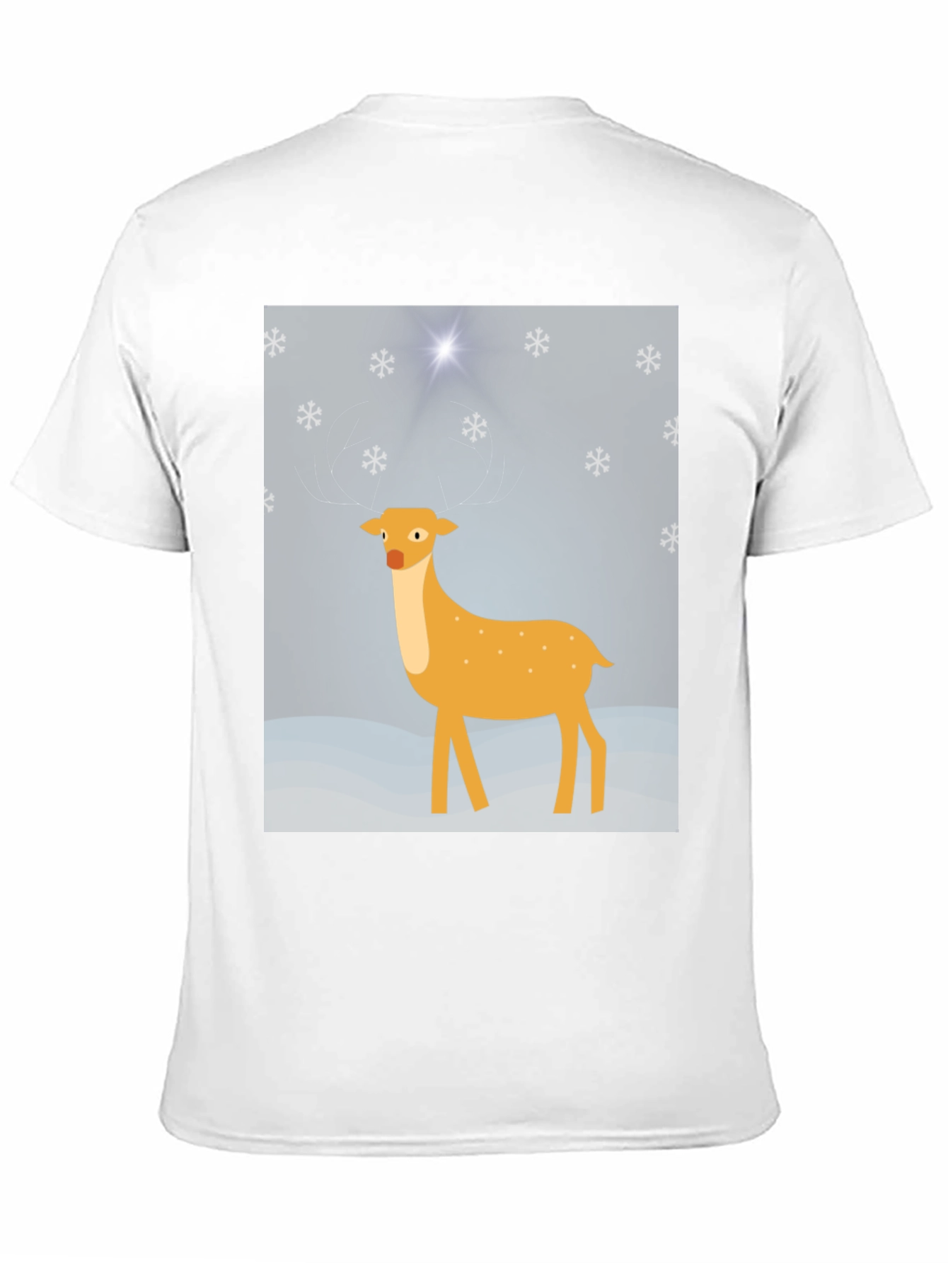 Festive Deer Graphic Tee - Black Holiday Shirt