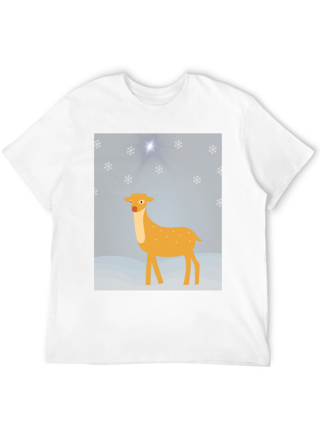 Festive Deer Graphic Tee - Black Holiday Shirt