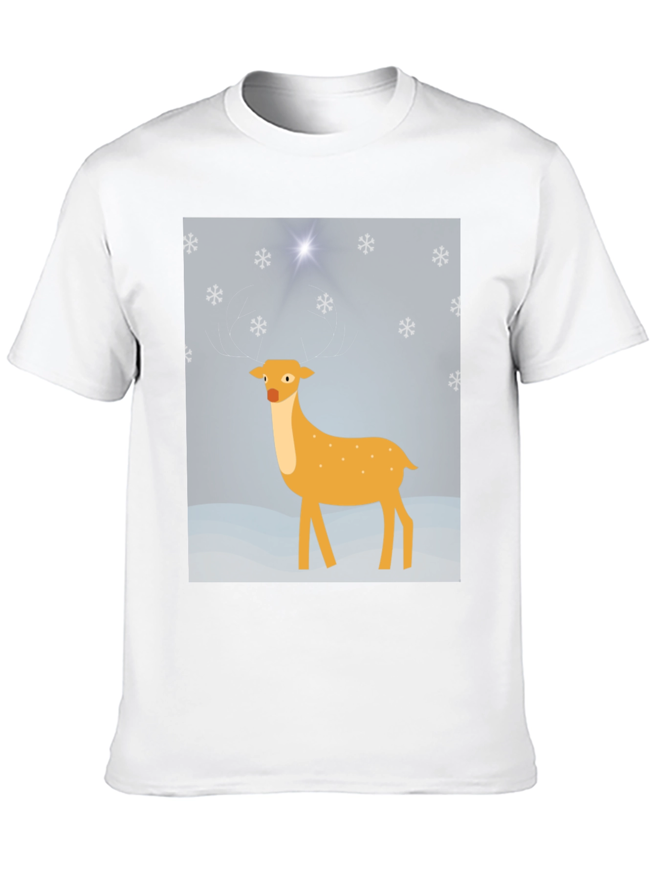Festive Deer Graphic Tee - Black Holiday Shirt