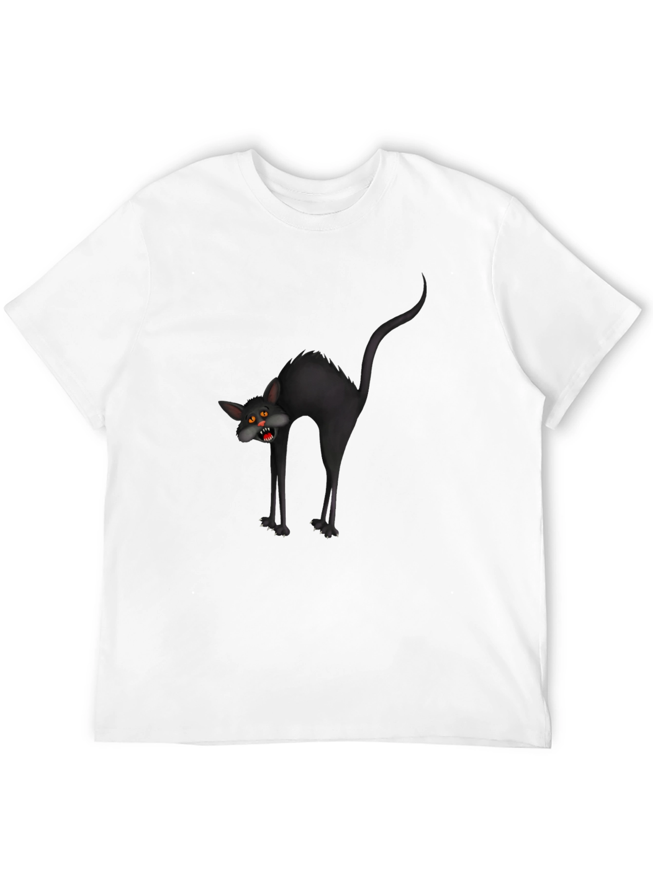 Mens Black Cat Graphic Tee