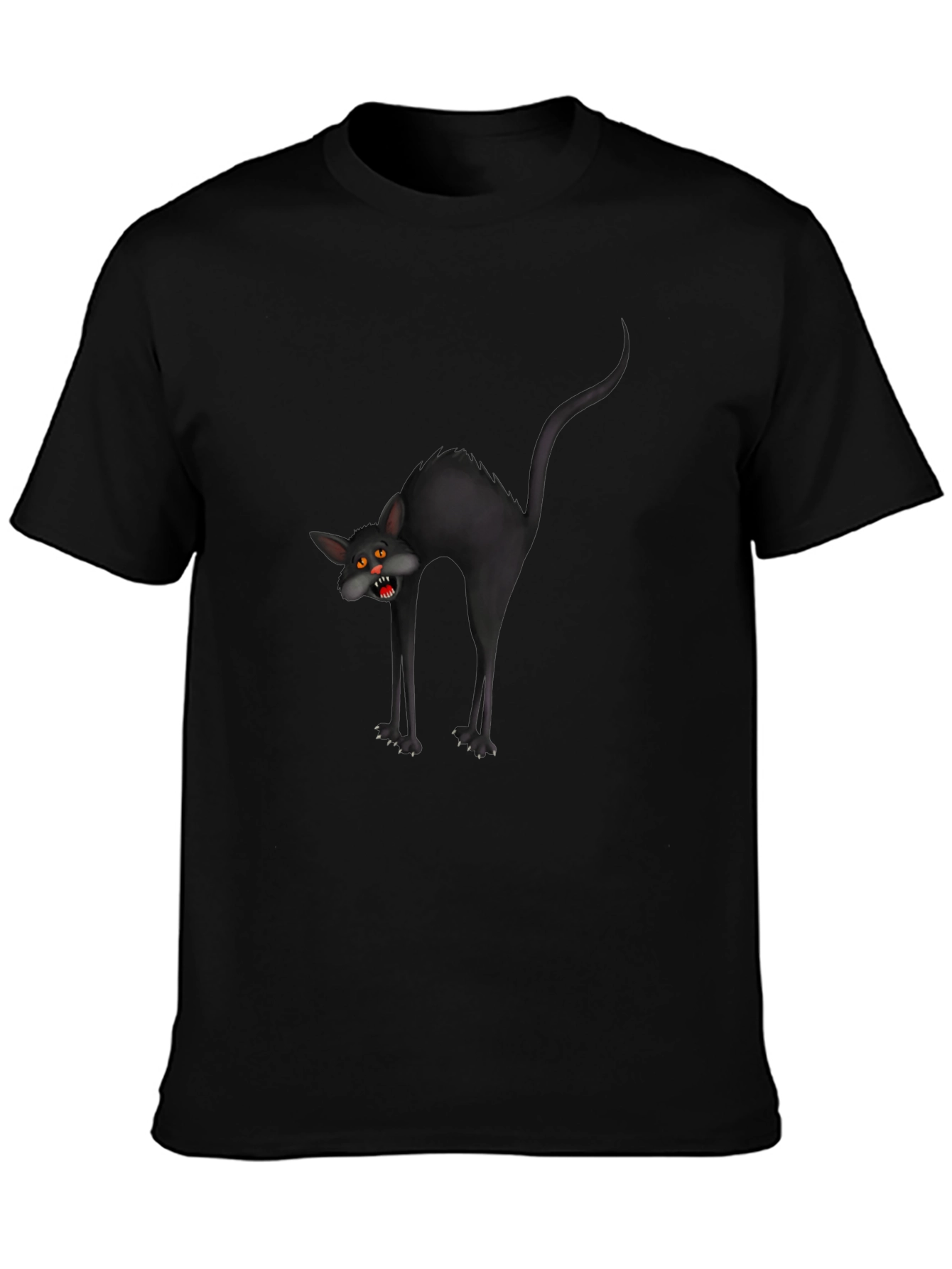 Mens Black Cat Graphic Tee
