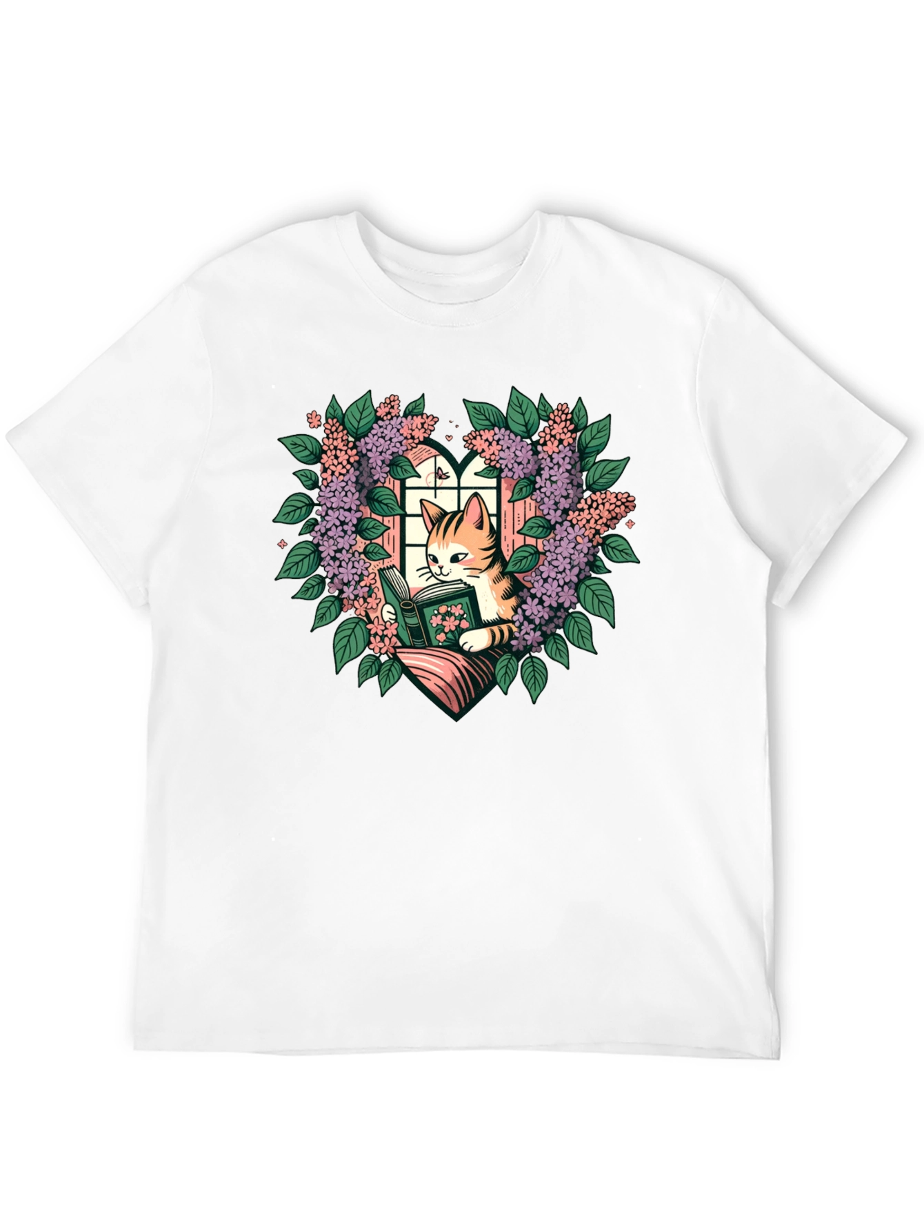 Cat Reading Book T-Shirt