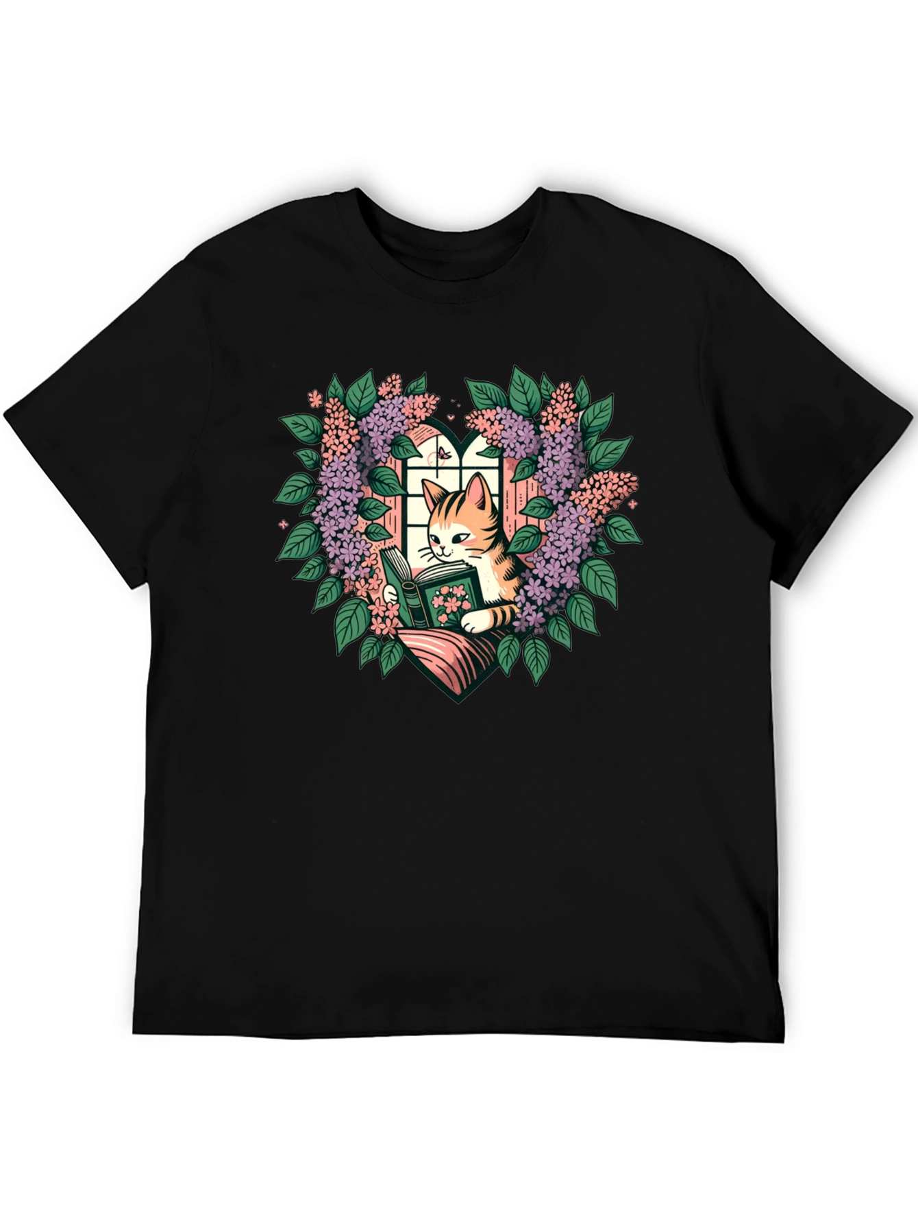 Cat Reading Book T-Shirt