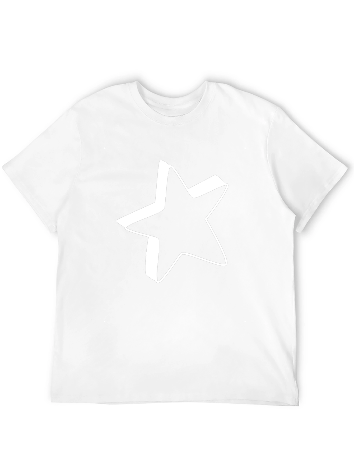 Black Tee with Bold Star Design