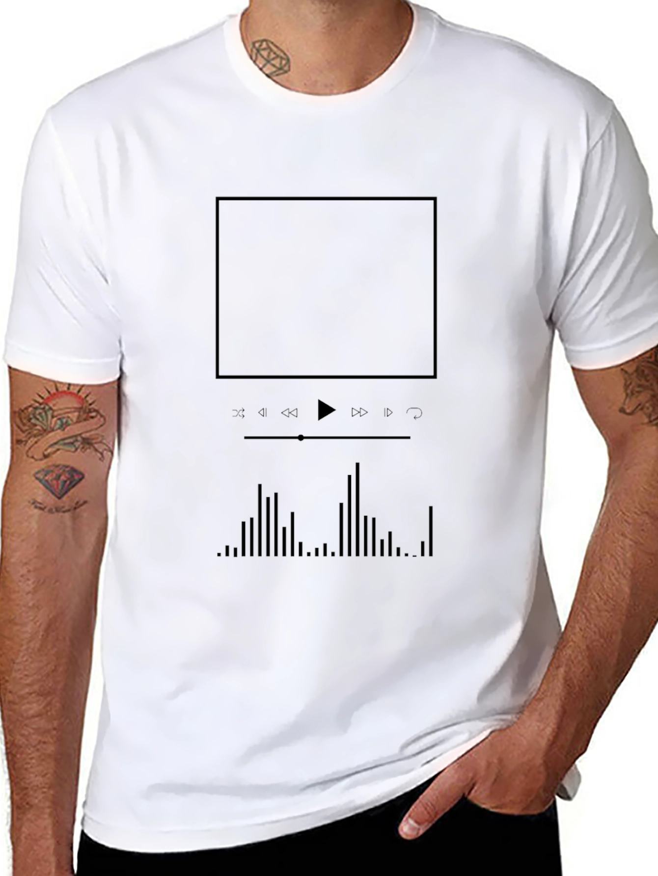 Modern Music Player Black T-Shirt