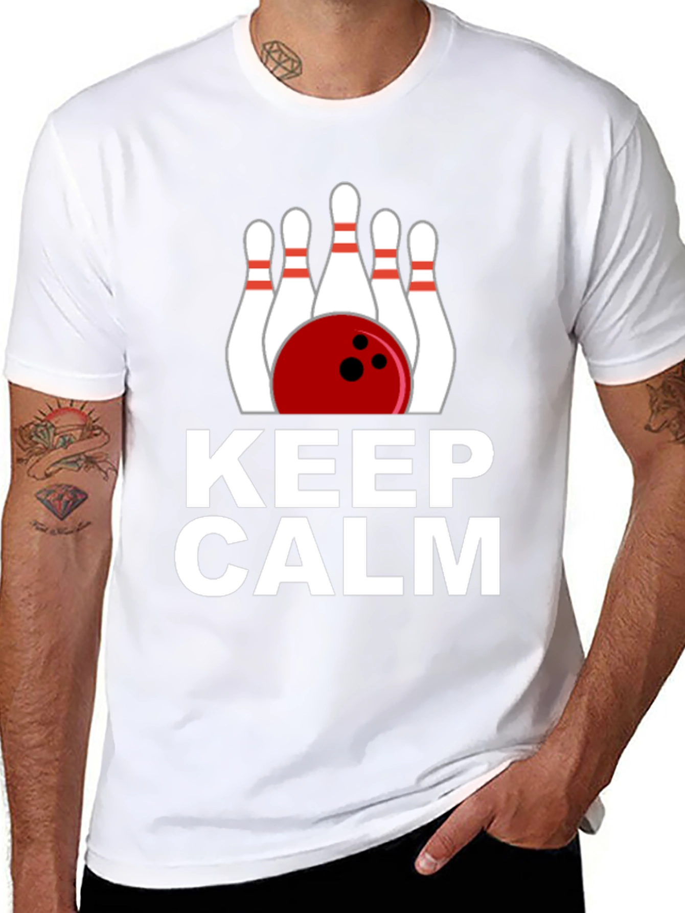 Keep Calm Bowling T-Shirt - Novelty Bowler Tee