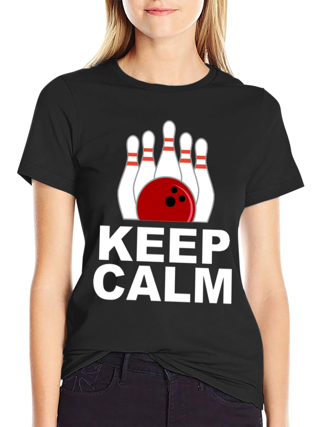 Keep Calm Bowling T-Shirt - Novelty Bowler Tee