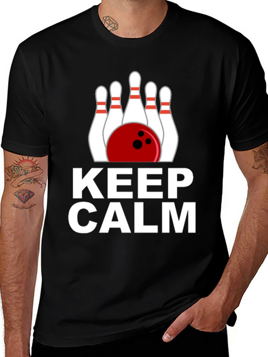 Keep Calm Bowling T-Shirt - Novelty Bowler Tee