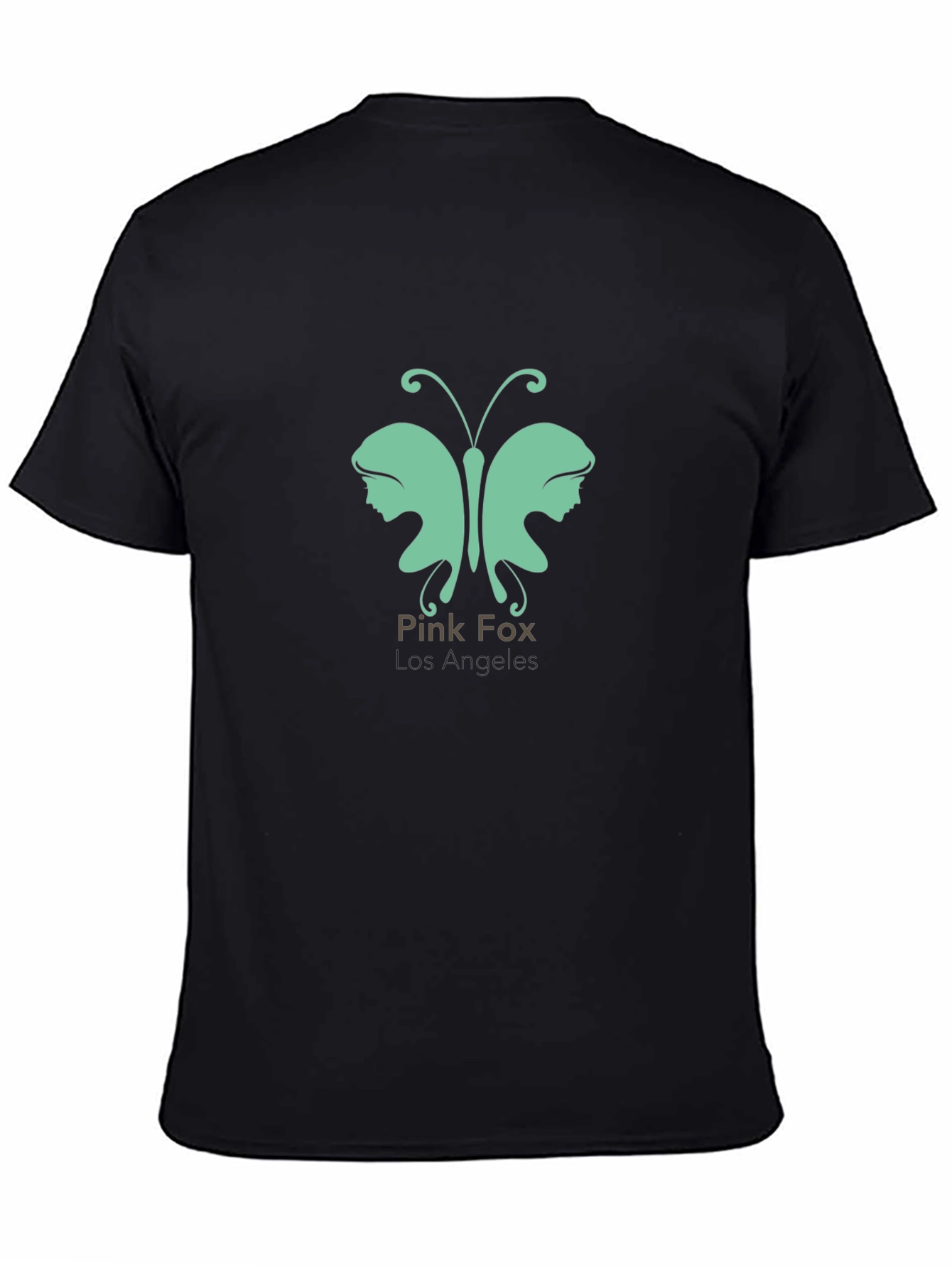 Pink Fox Butterfly Graphic T-Shirt
