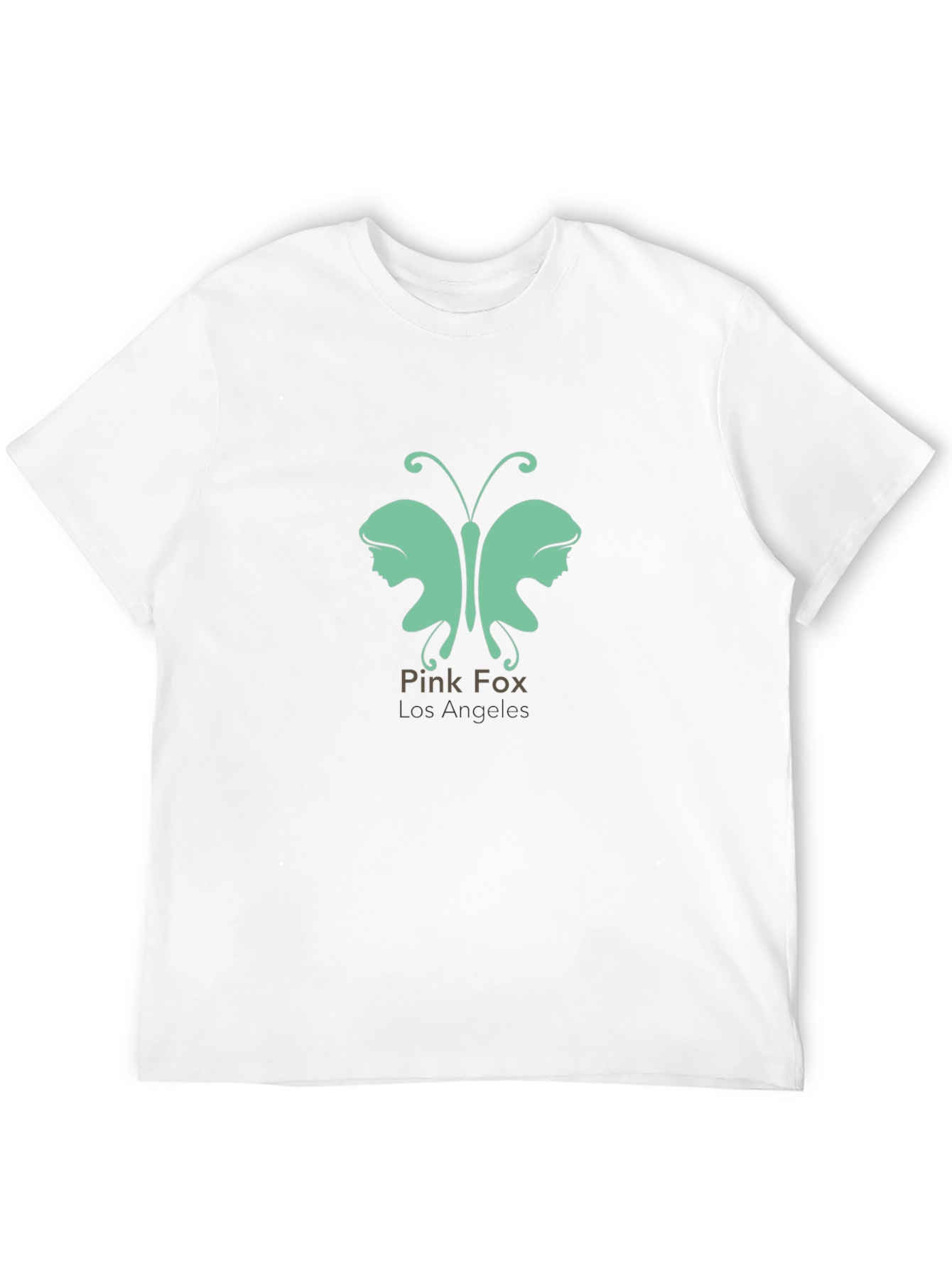Pink Fox Butterfly Graphic T-Shirt