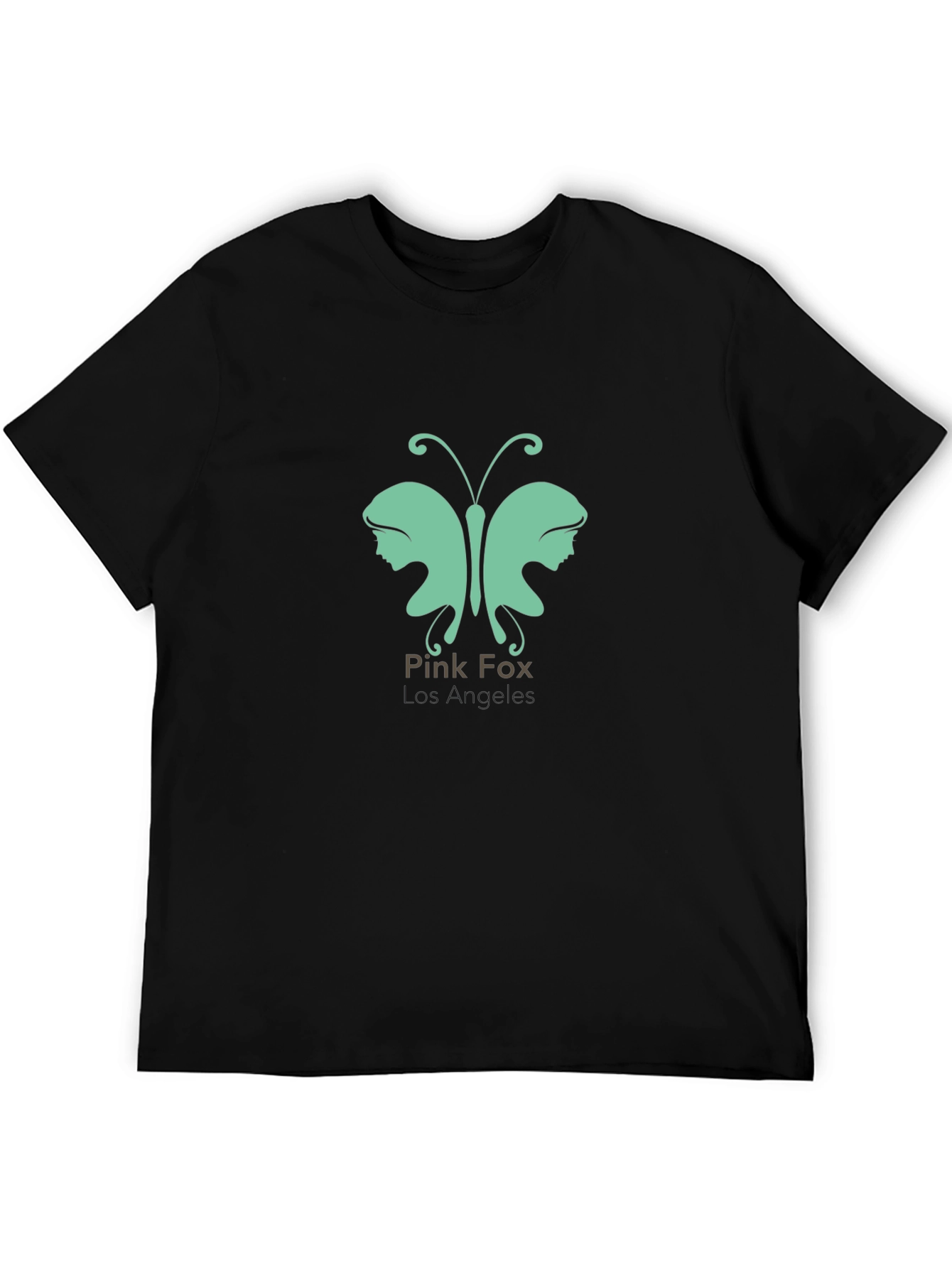 Pink Fox Butterfly Graphic T-Shirt