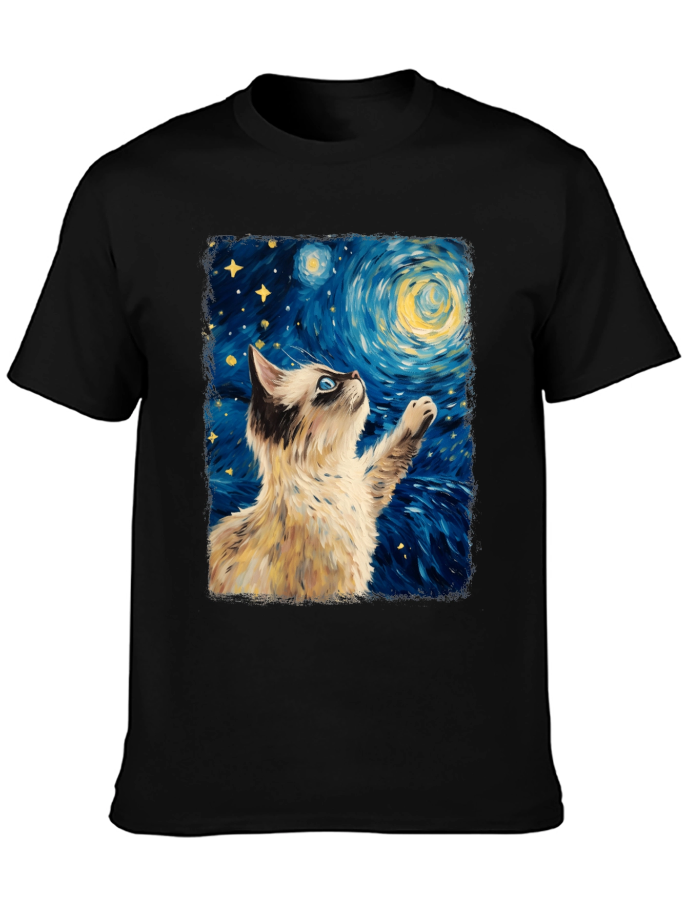 Starry Cat T-Shirt: Artistic Cat Design