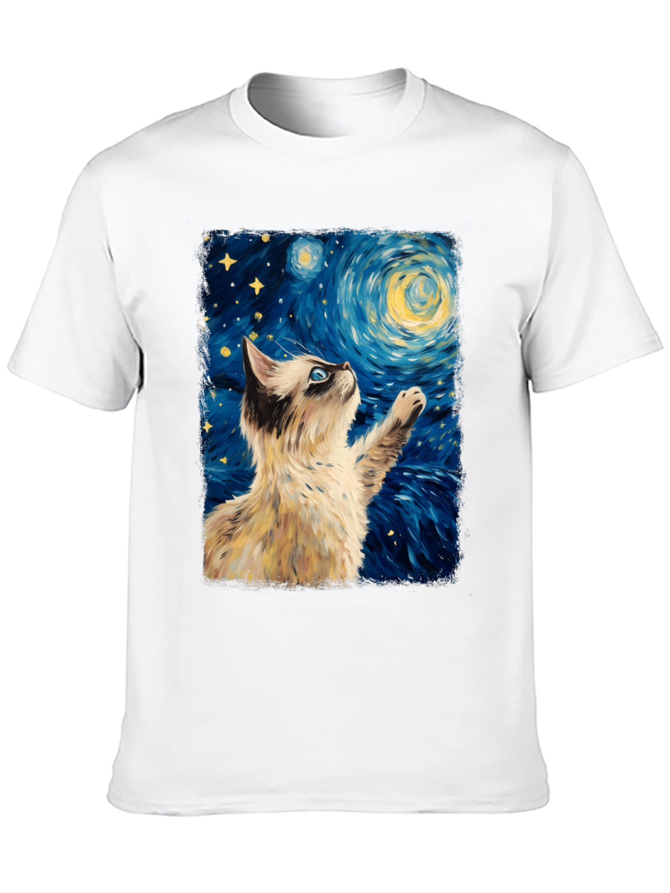 Starry Cat T-Shirt: Artistic Cat Design