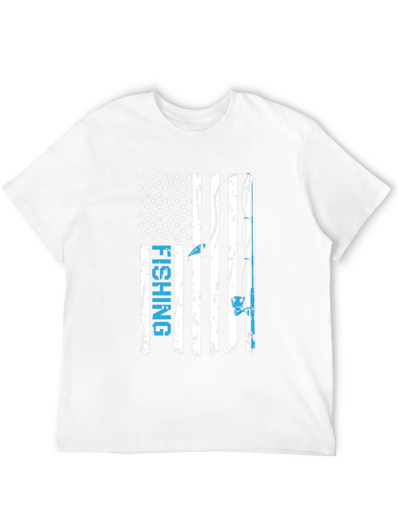Fishing Flag Graphic Tee - Patriotic Angler Shirt