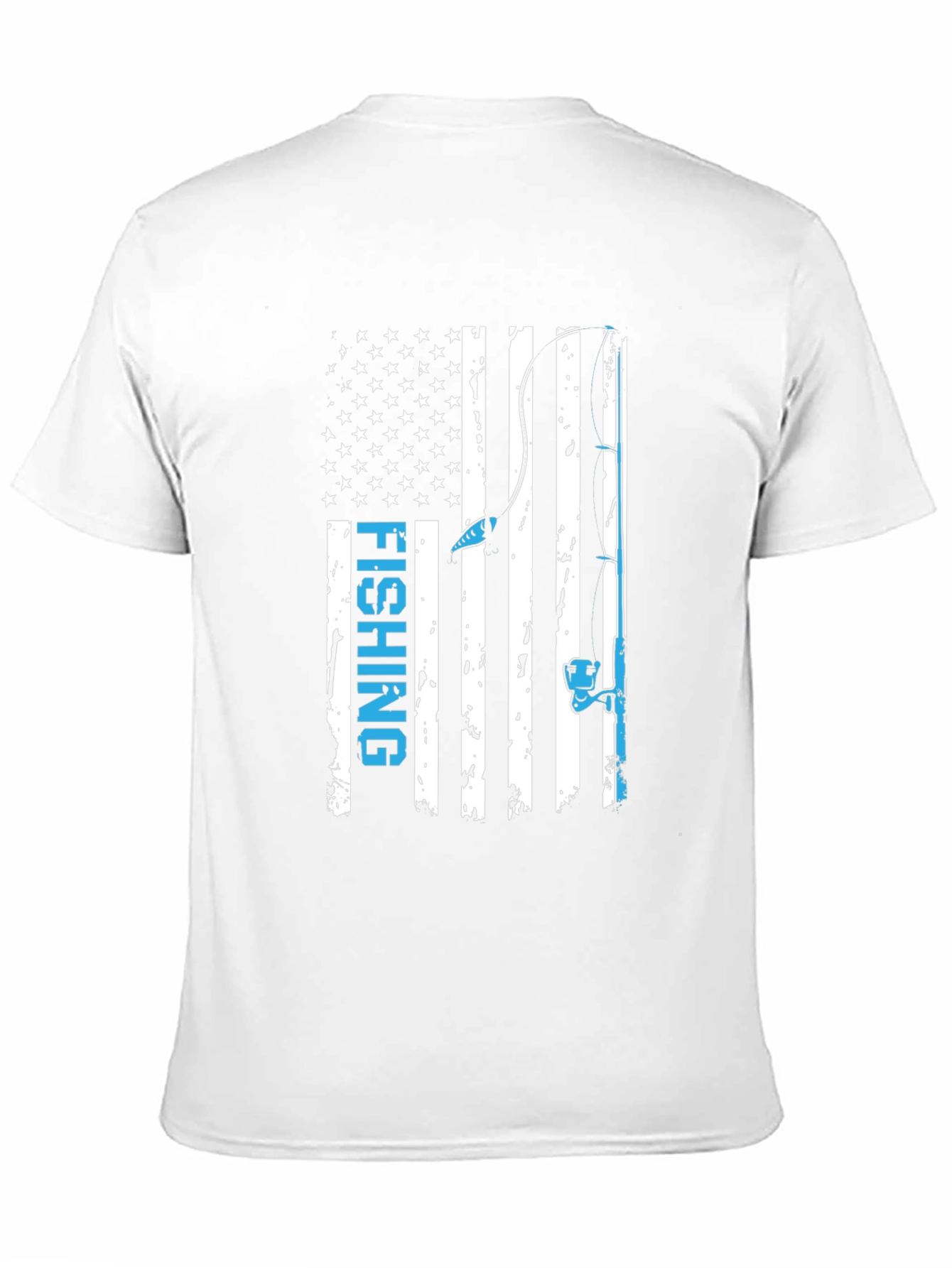 Fishing Flag Graphic Tee - Patriotic Angler Shirt