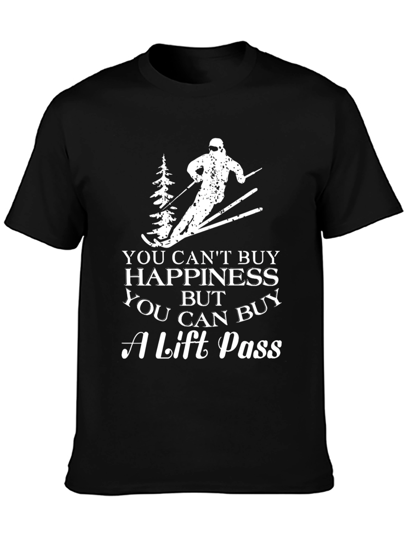 Ski Lift Pass Happiness Graphic Tee