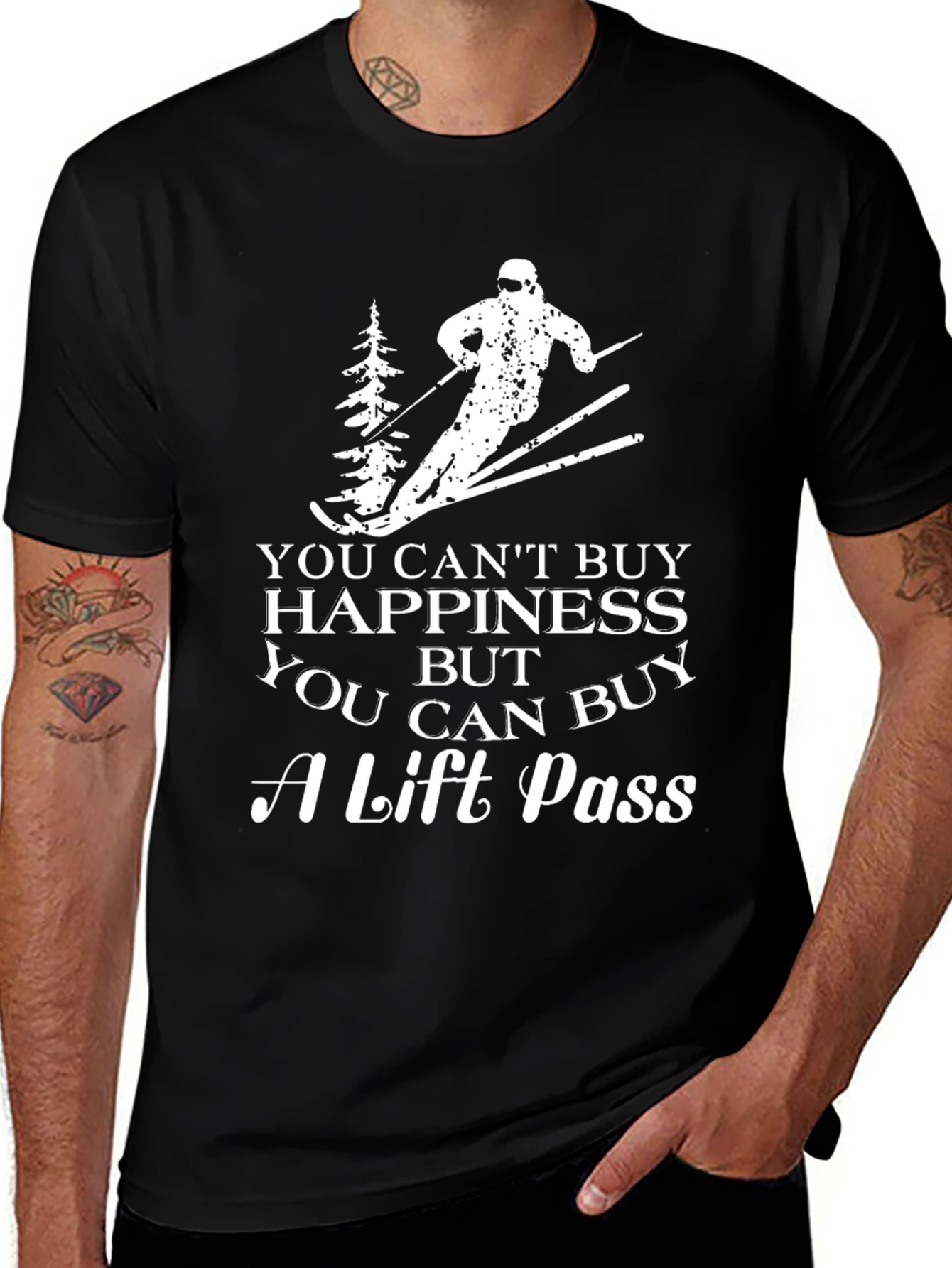Ski Lift Pass Happiness Graphic Tee