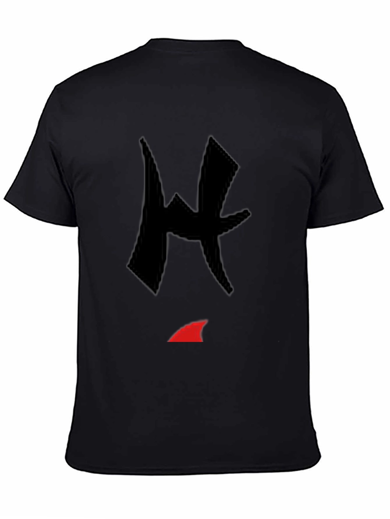 Black T-Shirt with Abstract Graphic